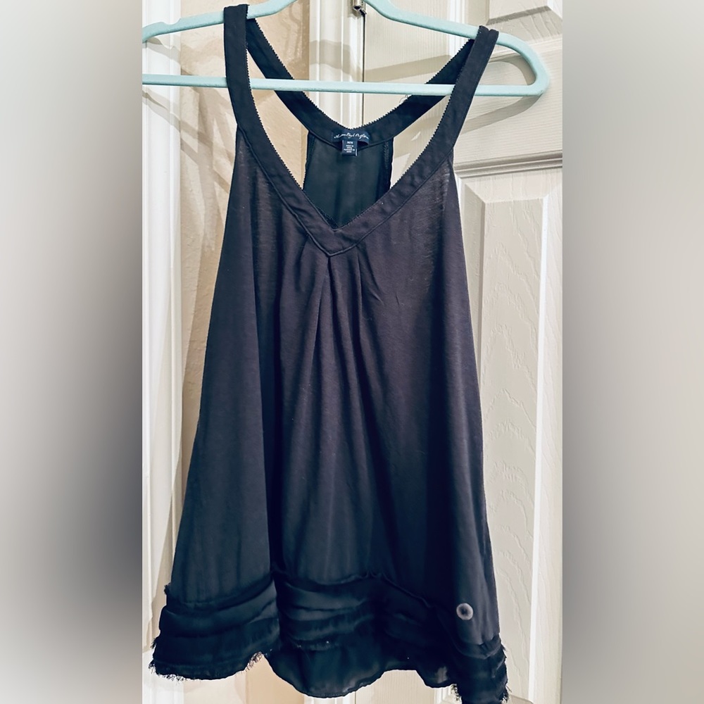Black American eagle flowy tank